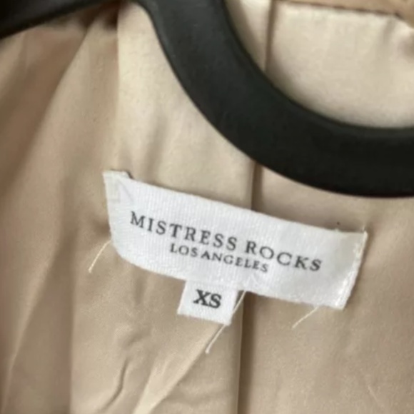 Mistress Rocks Vegan Leather Jacket Beige - Xs - Picture 3 of 3